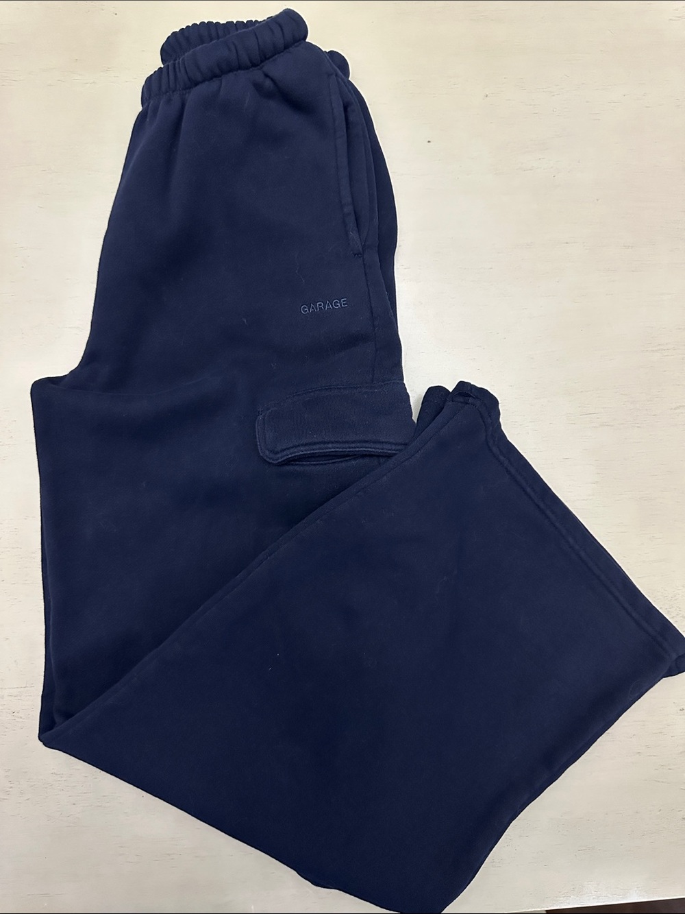 Garage UltraFleece Baggy Cargo Sweatpants Blue- size XXS
